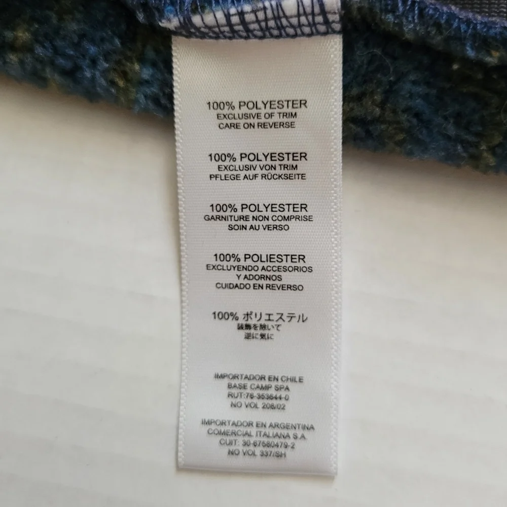 Sherpa jacket hoodie coat mid layer athletic outdoor paisley sustainable blue - Picture 12 of 16